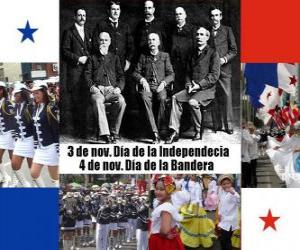 пазл Панама национальные праздники. 3 ноября, День независимости. 4 ноября, День флага